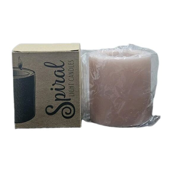 Spiral Light Candle Cashmere Scent 4x4 Round 30hr Burn Brand New Medium USA - Picture 1 of 6